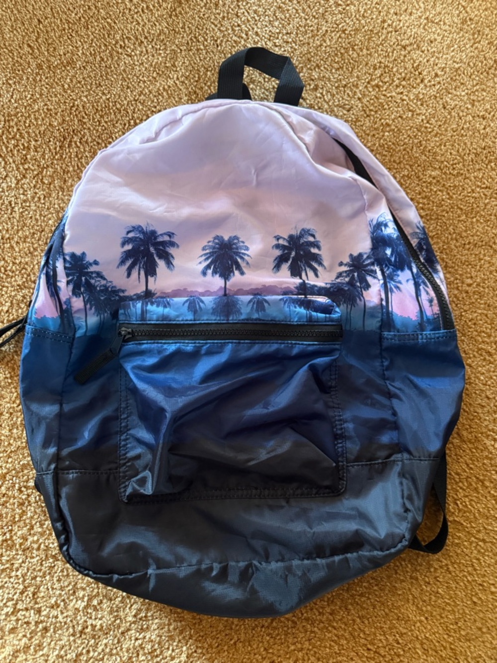 Palm-Print Blue/Purple Lightweight Backpack